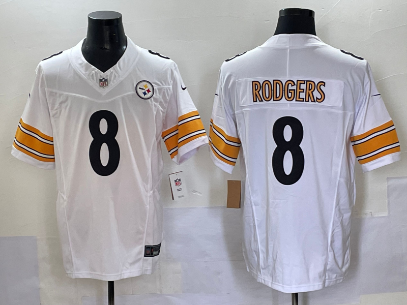 Men's Pittsburgh Steelers Aaron Rodgers #8 White Jersey